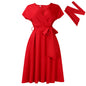 Women's Summer Fashion Lace Up Elegant African Plus Size