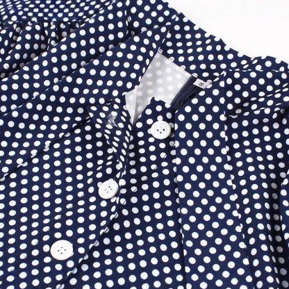 Women's Dots Single Row Button Sleeve High Shorts