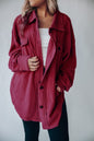 Women's Fashion Long Sleeve Single-breasted Fleece Shirt Coats