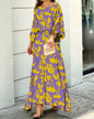 Women's Summer Loose Print Long-sleeved High Waist Suits