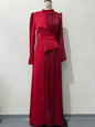 Neck Multicolor Long Sleeve Slim Fit Dresses