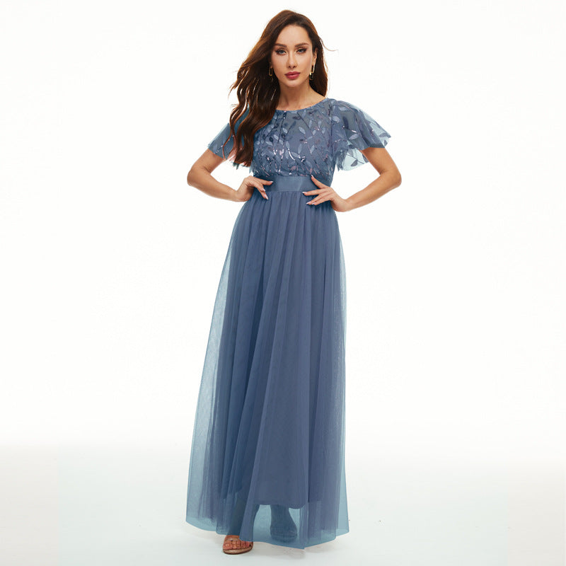 Sleeve Round Neck Pettiskirt High Waist Wedding Dresses