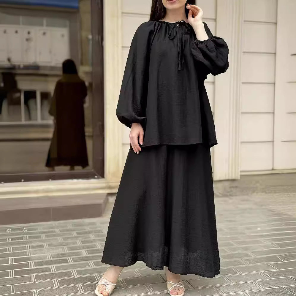 Women's Spring Muslim Style Puff Sleeve Loose Suits
