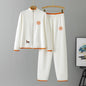 Women's Knitting Creative Horse Embroidery Long Sleeve Casual Trousers Suits