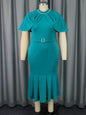 Fashion Cape Sleeve Beaded Dress Elegant Style Dresses