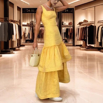 Women's Ruffled Spaghetti Straps Dress Fashion Elegant Sleeveless Party Dresses