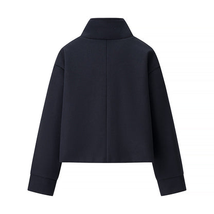 Women's Elegant Stand Collar Breasted Woolen Coats