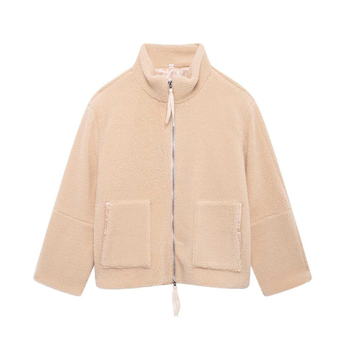 Women's Color Idle Style Lamb Wool Turtleneck Coats