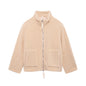 Women's Color Idle Style Lamb Wool Turtleneck Coats
