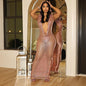 Women's Sexy Deep V Sequined Long Dress Dresses