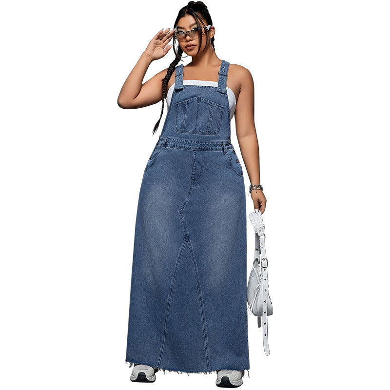 Women's Large Denim Cool Strap Dress Dresses
