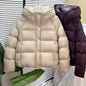 Women's Color Puff Hood Loose Cotton Padded Coats