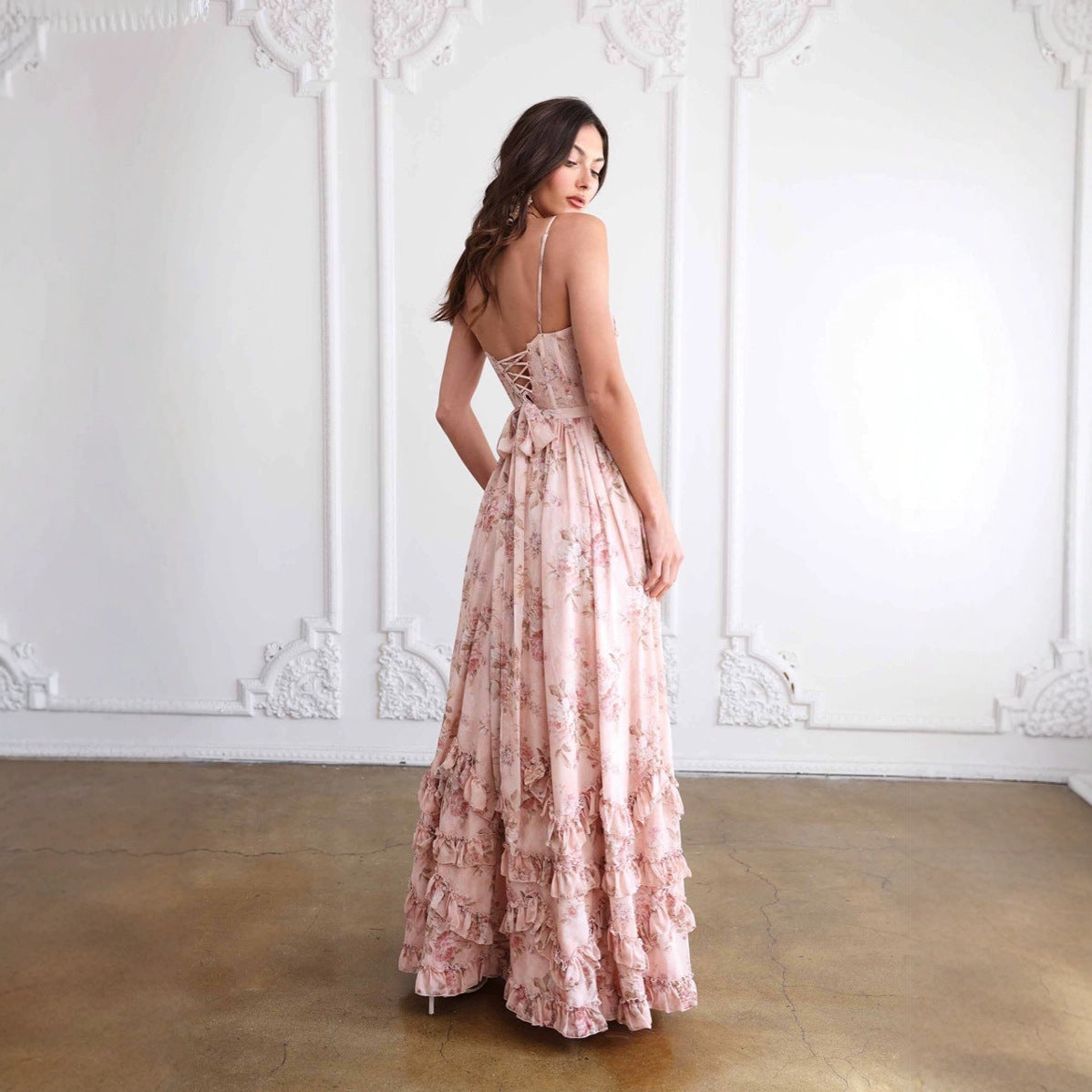 Women's Beautiful Unique Pink Strap Dress Super Dresses
