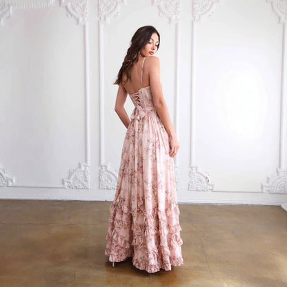 Women's Beautiful Unique Pink Strap Dress Super Dresses