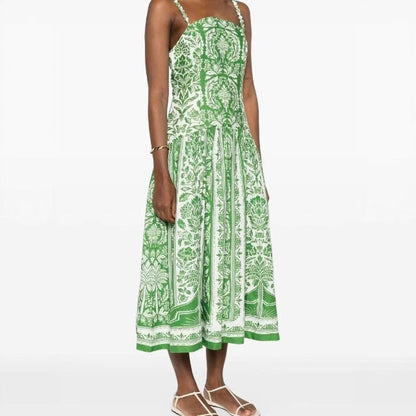 Summer Vacation Spaghetti Straps Printed Dress Dresses