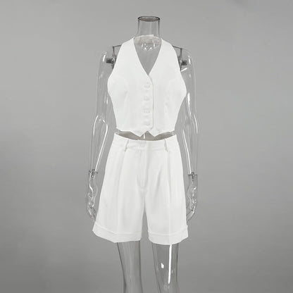 Commute Style Sleeveless Halter Hot Fashion Suits