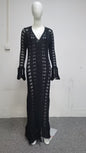 French Style Vacation Hollow Bell Sleeve Woolen Casual Coats