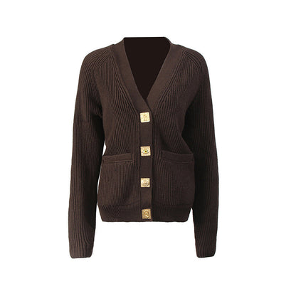 Elegant Knitted Early Autumn Solid Color Sweaters
