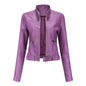 Women's Fashion Leather Stand Collar European Shorts