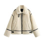 Lamb Wool Female Motorcycle Fur Integrated Coats