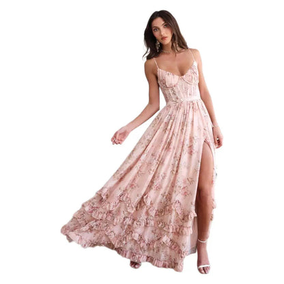 Women's Beautiful Unique Pink Strap Dress Super Dresses