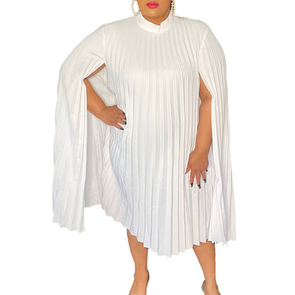 Women's Fashion Elegant Cape Loose Pleated African Plus Size