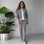 Women's Autumn Fashion Color Contrast Idle Style Casual Suits