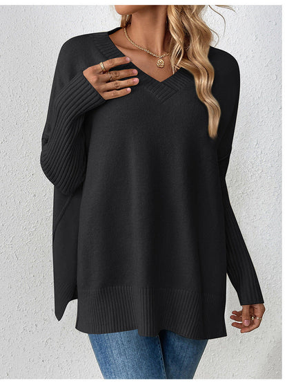 Women's Pullover Idle Style Casual Stitching Long-sleeved Sweaters
