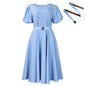 Women's Summer Sleeve High Waist Large Mid-length Dresses