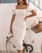 Commuter Midi Dress Three-color Solid Color Dresses