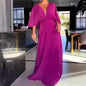 Solid Color Batwing Sleeve High Waist Dresses