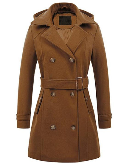 Women's Stylish Hot Single Woolen Hooded Coats
