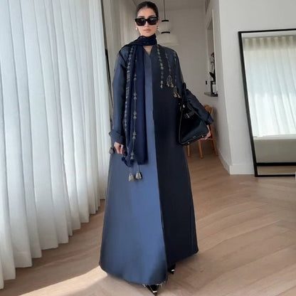 Style Retro Motorcycle Embroidered Mid-length Robe Coats