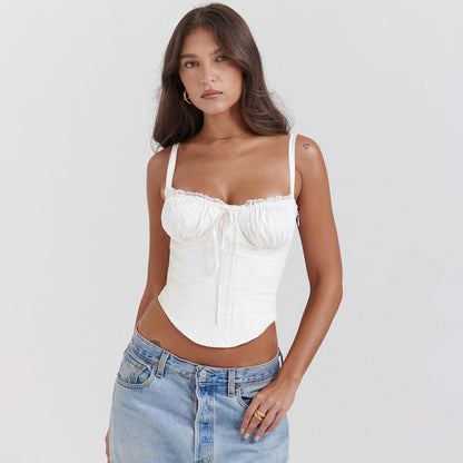 Women's Summer Lace Stitching Strap Sexy Hot Tops