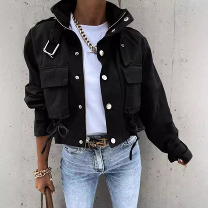 Women's Slouchy Creative Spring Printed Casual Coats