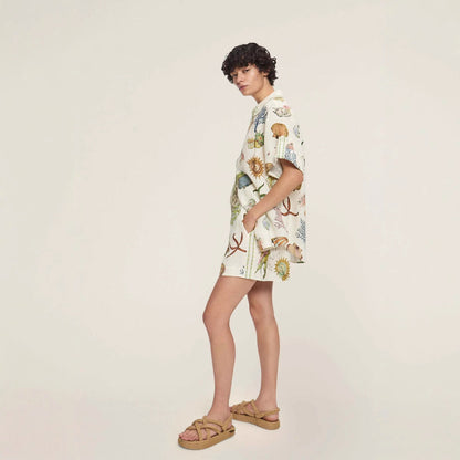 Classic Casual Fashion Linen Temperament Shirt Shorts