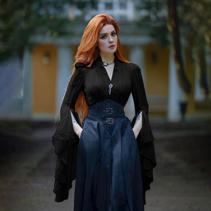 Women's Dark Court Style Long-sleeved Shirt Gothic Blouses