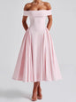 Women's Spring Fashion Sexy Backless Pure Color Dresses