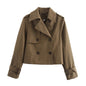 Women's Fashion Lapel Double Breasted Trench Coats