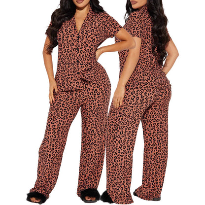 Women's Comfortable Printed Sleeve Home High Waist Suits