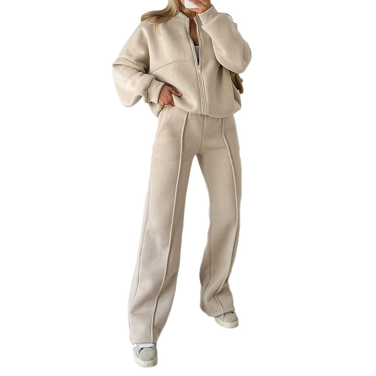 Women's Sports Style Long-sleeved Solid Color Long Suits