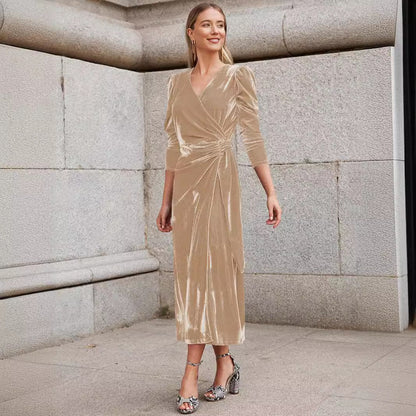 Women's Dress French Style Design Elegant Long Sleeve Dresses