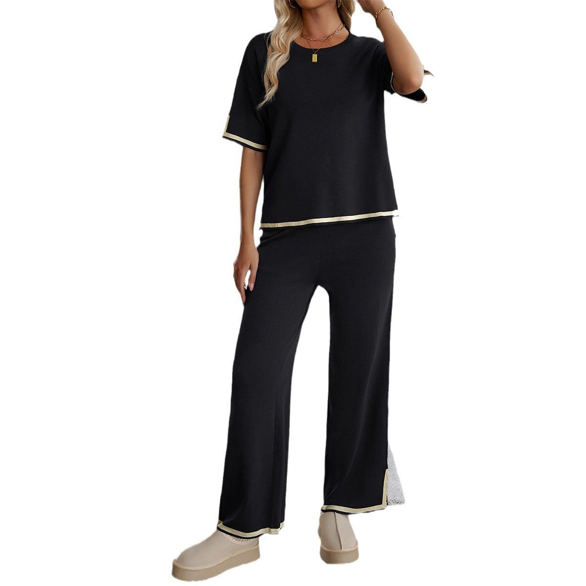 Women's Fashion Wear Temperament Leisure Trousers Sleeve Suits