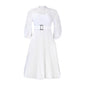 Women's Lace Crochet Sexy Cutout Pleated Stitching Dresses