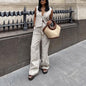 Women's Linen Sleeveless Waistcoat Trousers Two-piece Set Suits