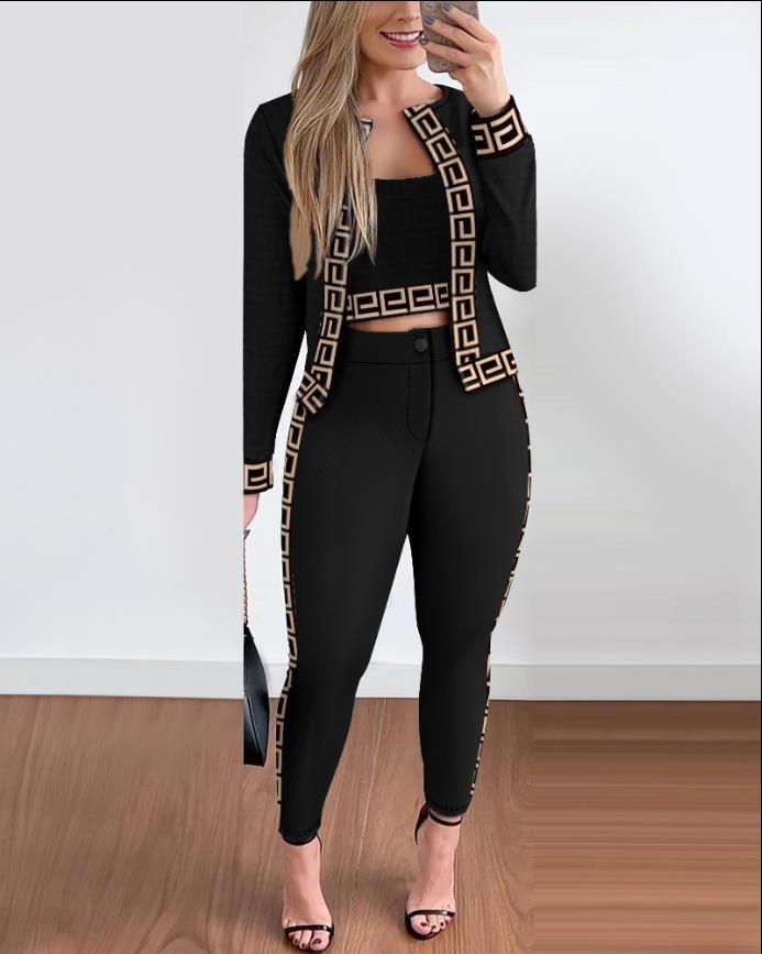 Women's Creative Style Street Hipster Tights Three-piece Suits
