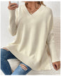 Women's Pullover Idle Style Casual Stitching Long-sleeved Sweaters