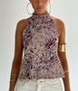 Women's Halter Elegant Sleeveless Cold-shoulder Long Irregular Tops