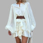 Elegant Graceful Pure Color Ruffles Long Dresses
