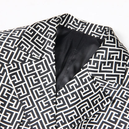 Women's Autumn Jacquard Belt Hepburn Style Temperament Coats